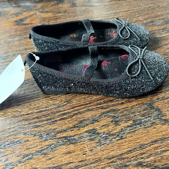 H&M Black glitter ballerina shoes with bow detail - Picture 9 of 9
